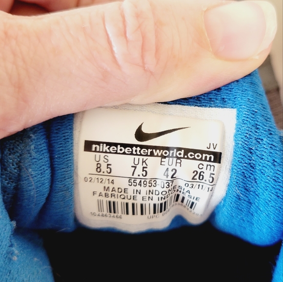 Nike Revolution 2 Gray / Blue Running Shoes 8.5 - Picture 8 of 10